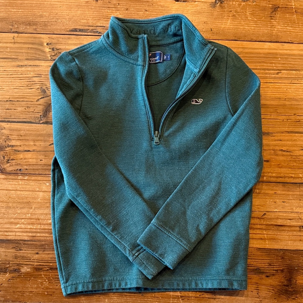 Vineyard Vines Kids Green Half-Zip Sweater